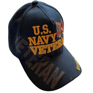 US Navy Veteran Hat Eagle Crest Adjustable Military Trucker Baseball Cap u